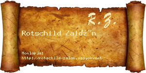 Rotschild Zalán névjegykártya